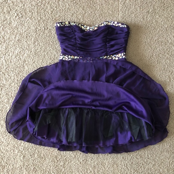Windsor sequins Rhinestones strapless Purple dress size 7 - Picture 10 of 15